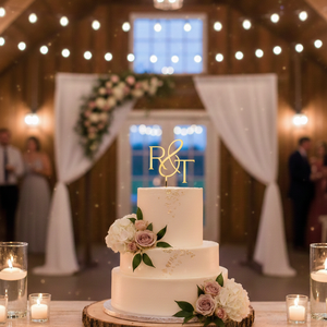 Esküvői tortadísz monogrammos nagy and, Esküvő, Dekoráció, Sütidísz, , MESKA