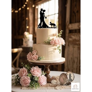 Esküvői nászpár cicával tortadísz, Esküvő, Dekoráció, Sütidísz, Famegmunkálás, MESKA
