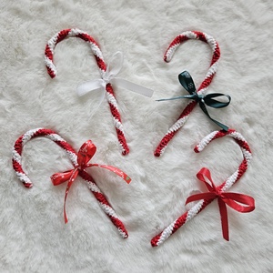 Horgolt candy cane - otthon & életmód - dekoráció - dísztárgy - Meska.hu