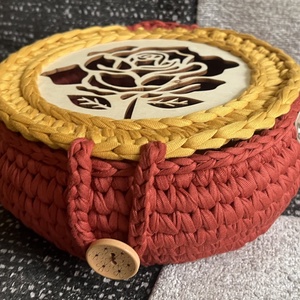 Horgolt fedeles kosárka. - otthon & életmód - tárolás & rendszerezés - tárolókosár - Meska.hu