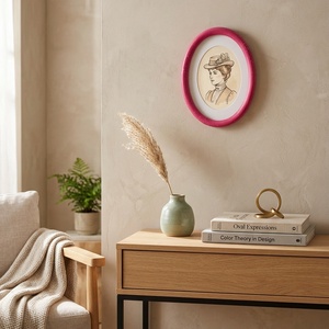 Játékos Elegancia és Pop-Art Romantika � Kézzel fröcskölt ovális fa képkeret, Otthon & Életmód, Dekoráció, Kép & Falikép, Képkeret, Festett tárgyak, MESKA