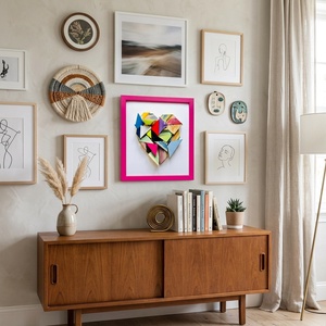 � Raspberry Pop Mosaic Heart � 3D Kézműves Faliplasztika - Meska.hu