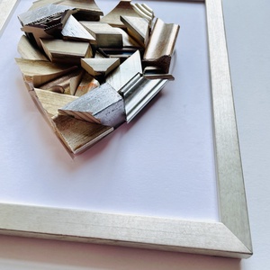 Silver-Champagne Mosaic Heart � 3D Kézműves Faliplasztika - otthon & életmód - dekoráció - kép & falikép - képkeret - Meska.hu