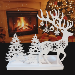 Karácsonyi ünnepi szarvas mécsestartó , Karácsony, Karácsonyi lakásdekoráció, Karácsonyi fénydekoráció, Mindenmás, MESKA
