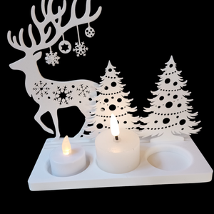 Karácsonyi ünnepi szarvas mécsestartó  - karácsony - karácsonyi lakásdekoráció - karácsonyi fénydekoráció - Meska.hu