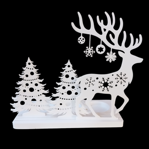 Karácsonyi ünnepi szarvas mécsestartó  - karácsony - karácsonyi lakásdekoráció - karácsonyi fénydekoráció - Meska.hu