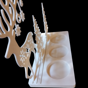 Karácsonyi ünnepi szarvas mécsestartó  - karácsony - karácsonyi lakásdekoráció - karácsonyi fénydekoráció - Meska.hu