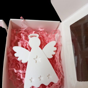 Karácsonyi angyalka díszdobozban  - karácsony - karácsonyi lakásdekoráció - karácsonyi manók, figurák - Meska.hu