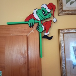 Grinch Grincs sarokdísz  - karácsony - karácsonyi lakásdekoráció - karácsonyi ajtódíszek - Meska.hu