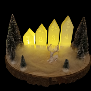 Adventi tűzbiztos asztali dekoráció  - karácsony - adventi díszek - adventi asztaldísz - Meska.hu