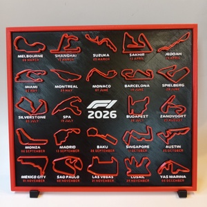 Formula1 Forma-1 versenynaptár 2026 - otthon & életmód - dekoráció - fali és függő dekoráció - falinaptár & öröknaptár - Meska.hu