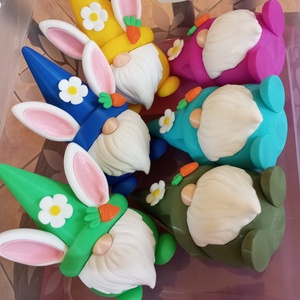 Húsvéti nyuszifüles manó - ünnepi díszek, dekorációk - húsvéti díszek és dekorációk - húsvéti asztaldíszek - Meska.hu