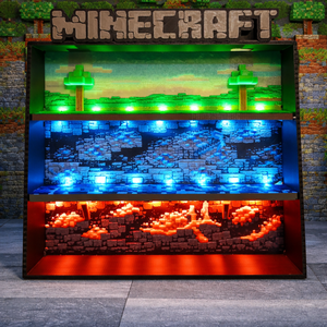 Minecraft Kinder Joy figuratartó � 3 szintes, LED világítással - Meska.hu