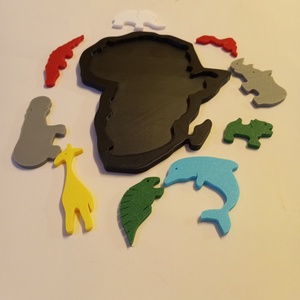 Afrikai állatok logikai puzzle kirakós  - játék & sport - puzzle - forma puzzle - Meska.hu