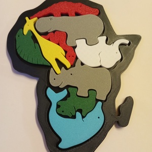 Afrikai állatok logikai puzzle kirakós  - játék & sport - puzzle - forma puzzle - Meska.hu