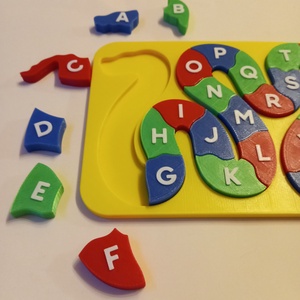 Betű kigyó puzzle kirakó  - játék & sport - puzzle - forma puzzle - Meska.hu