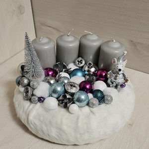 Adventi koszorú, Karácsony, Karácsonyi lakásdekoráció, Karácsonyi ajtódíszek, Virágkötés, MESKA