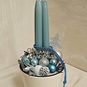 Adventi asztaldísz, Karácsony, Karácsonyi lakásdekoráció, Karácsonyi ajtódíszek, Virágkötés, MESKA