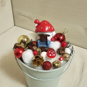 Asztaldísz, Karácsony, Karácsonyi lakásdekoráció, Karácsonyi ajtódíszek, Virágkötés, MESKA