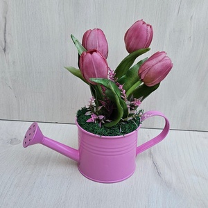 4 szálas tulipán kannában, Otthon & Életmód, Dekoráció, Asztal és polc dekoráció, Asztaldísz, Virágkötés, MESKA