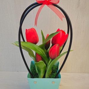 Tulipán erős papír kosárban - Meska.hu