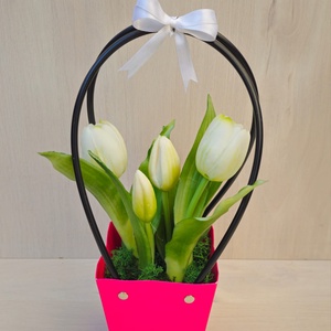Tulipán erős papír kosárban - Meska.hu