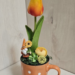 Poharas tulipán, Otthon & Életmód, Dekoráció, Asztal és polc dekoráció, Asztaldísz, Virágkötés, MESKA