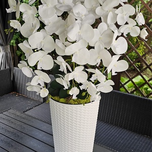 Orchidea műanyag rattan mintájú kaspóban - otthon & életmód - dekoráció - asztal és polc dekoráció - asztaldísz - Meska.hu