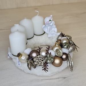Adventi koszorú, Karácsony, Karácsonyi lakásdekoráció, Karácsonyi ajtódíszek, Virágkötés, MESKA