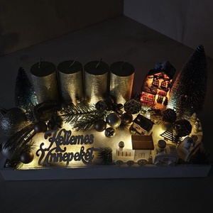 Adventi fatálcás dekor - karácsony - karácsonyi lakásdekoráció - karácsonyi ajtódíszek - Meska.hu
