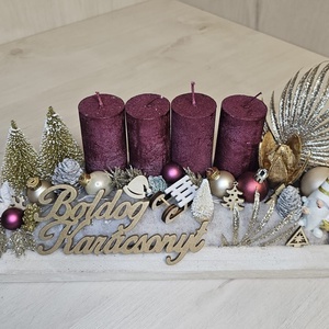 Adventi fatálcás dekor, Karácsony, Karácsonyi lakásdekoráció, Karácsonyi ajtódíszek, Virágkötés, MESKA