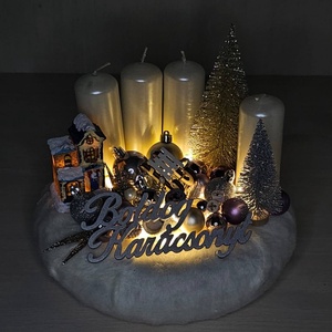 Adventi 4 gyerytás dekor - karácsony - karácsonyi lakásdekoráció - karácsonyi ajtódíszek - Meska.hu