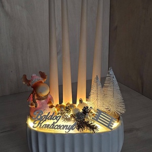 Adventi kaspós dekor - karácsony - karácsonyi lakásdekoráció - karácsonyi ajtódíszek - Meska.hu