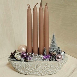 Adventi kaspós dekor, Karácsony, Karácsonyi lakásdekoráció, Karácsonyi ajtódíszek, Virágkötés, MESKA
