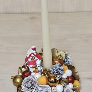 Gyerytás adventi dekor, Karácsony, Karácsonyi lakásdekoráció, Karácsonyi ajtódíszek, Virágkötés, MESKA