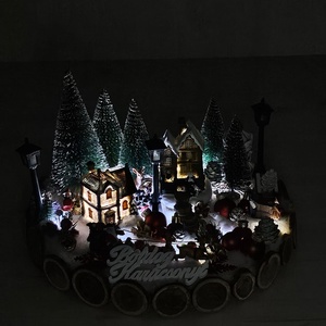 Adventi világítós mesefalu - karácsony - karácsonyi lakásdekoráció - karácsonyi ajtódíszek - Meska.hu