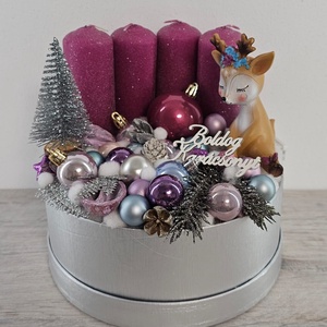 Adventi box, Karácsony, Karácsonyi lakásdekoráció, Karácsonyi ajtódíszek, Virágkötés, MESKA