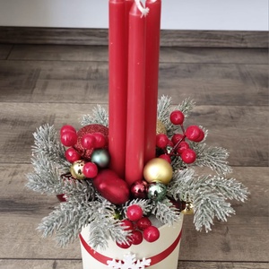 Adventi box, Karácsony, Karácsonyi lakásdekoráció, Karácsonyi ajtódíszek, Virágkötés, MESKA