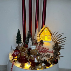 Adventi kaspós dekor - karácsony - karácsonyi lakásdekoráció - karácsonyi ajtódíszek - Meska.hu