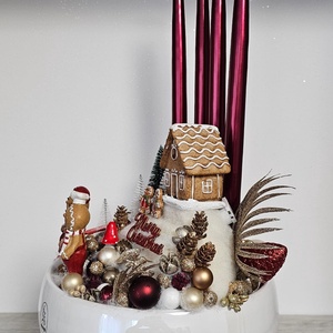 Adventi kaspós dekor - karácsony - karácsonyi lakásdekoráció - karácsonyi ajtódíszek - Meska.hu