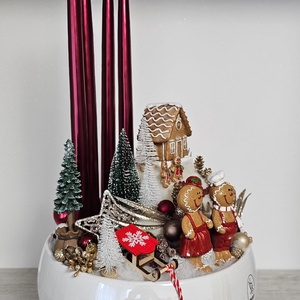 Adventi kaspós dekor - karácsony - karácsonyi lakásdekoráció - karácsonyi ajtódíszek - Meska.hu