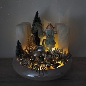 Adventi kaspós dekor - karácsony - karácsonyi lakásdekoráció - karácsonyi ajtódíszek - Meska.hu