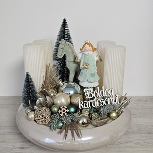 Adventi kaspós dekor - karácsony - karácsonyi lakásdekoráció - karácsonyi ajtódíszek - Meska.hu