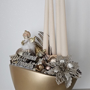 Adventi kaspós dekor - karácsony - karácsonyi lakásdekoráció - karácsonyi ajtódíszek - Meska.hu