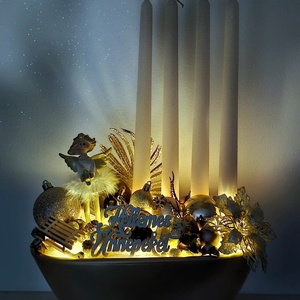 Adventi kaspós dekor - karácsony - karácsonyi lakásdekoráció - karácsonyi ajtódíszek - Meska.hu