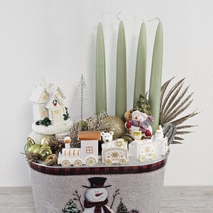 Adventi fémkaspós dekor, Karácsony, Karácsonyi lakásdekoráció, Karácsonyi ajtódíszek, Virágkötés, MESKA