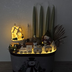 Adventi fémkaspós dekor - karácsony - karácsonyi lakásdekoráció - karácsonyi ajtódíszek - Meska.hu