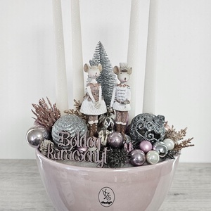 Adventi kaspós dekor, Karácsony, Karácsonyi lakásdekoráció, Karácsonyi ajtódíszek, Virágkötés, MESKA