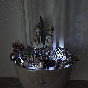 Adventi kaspós dekor - karácsony - karácsonyi lakásdekoráció - karácsonyi ajtódíszek - Meska.hu