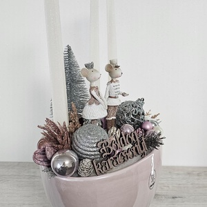 Adventi kaspós dekor - karácsony - karácsonyi lakásdekoráció - karácsonyi ajtódíszek - Meska.hu